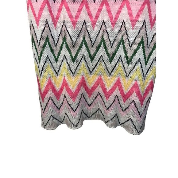 Vintage Mod Chevron Zig Zag Knit Sheath Mini Dress - Picture 8 of 13